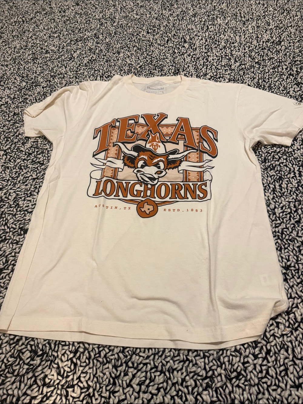Texas Longhorns Cream Graphic Tee - Collegiate Short Sleeve Shirt